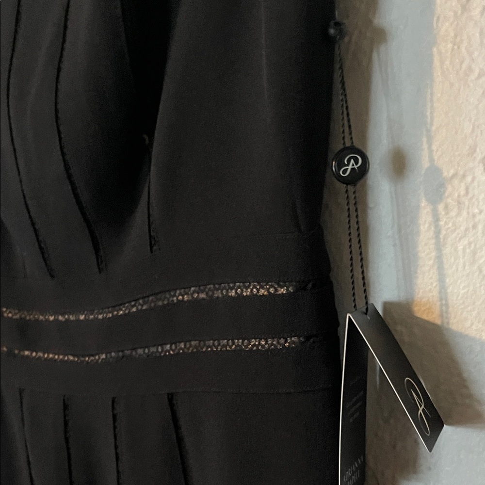 Adrianna Papell Crepe Sheath Dress with Lace Insets - Picture 6 of 8